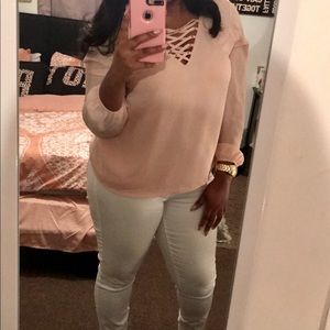 Blush pink blouse
